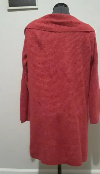 Red Cowl Neck Sweater Dress - Picture 4 of 5